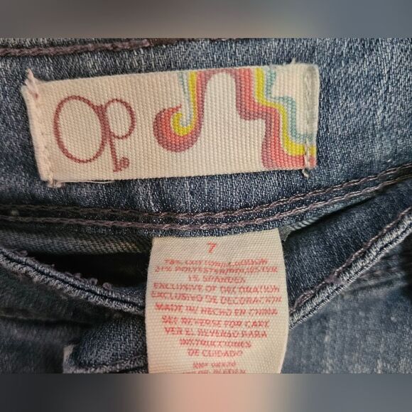 Op Jeans Denim Acid Washed Spattered Spots Womens 7 * - Picture 3 of 3